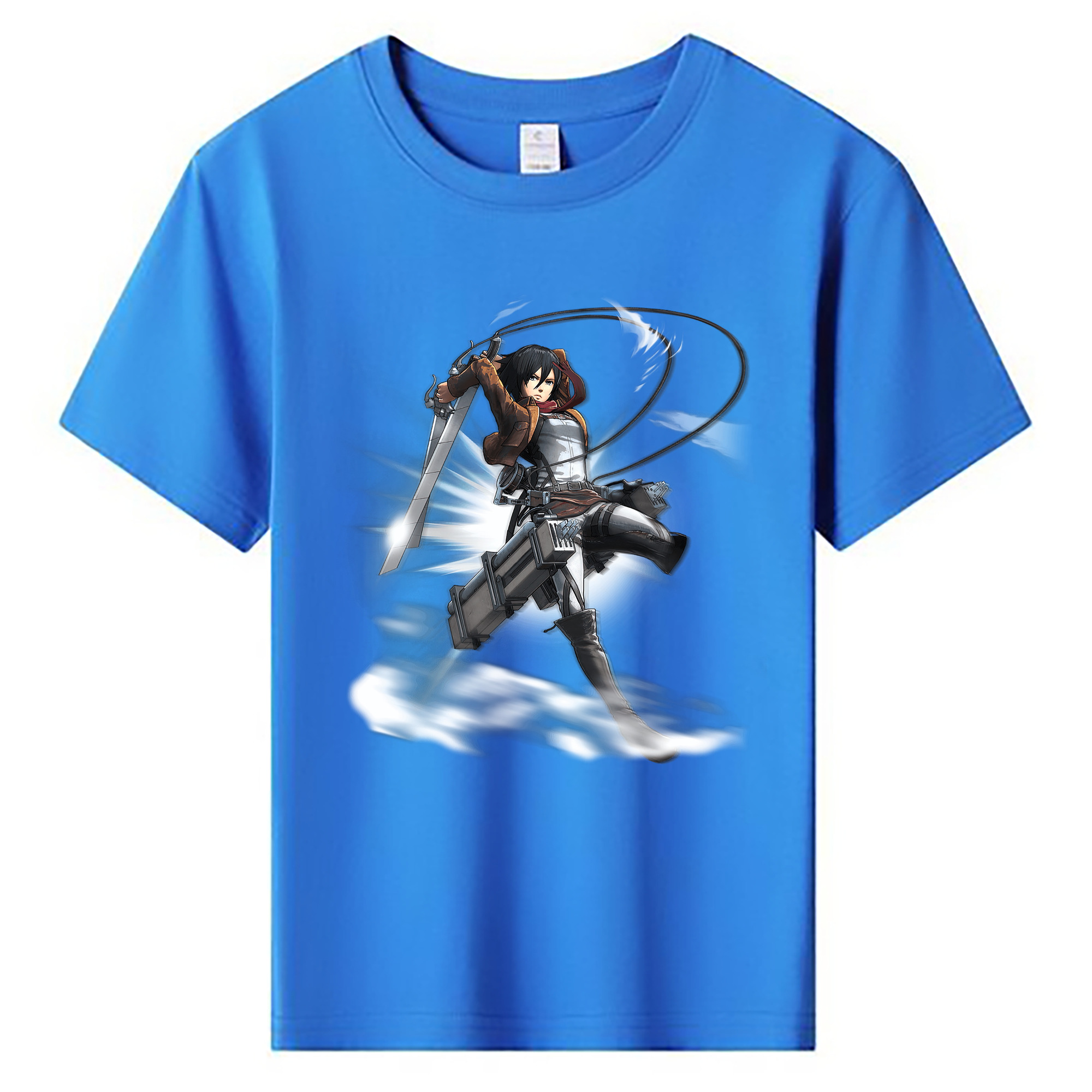 （画像用） 進撃の巨人 ミカサ·アッカーマン Attack on Titan Mikasa Ackerman 綿100％キッズTシャツ（フロントプリント）